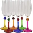 thumbnail image 2 of Ebros Ensemble de 6 Verres Biseautés Multicolores avec Base Infusée au Four, 2 of 3