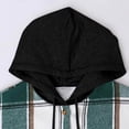 thumbnail image 6 of Women's Plaid Shacket Lightweight Fleece Lined Hooded Jacket Long Sleeve Button Up Winter Coat with Pockets, 6 of 6