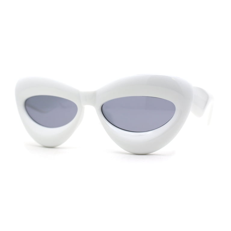 SUNGLASSES WOMEN FASHION BOLD BALLOON FRAME OVERSIZE CAT EYES. Womens Oversized High Fashion Bold Rimmed Glam Round Cat Eye  main image 2