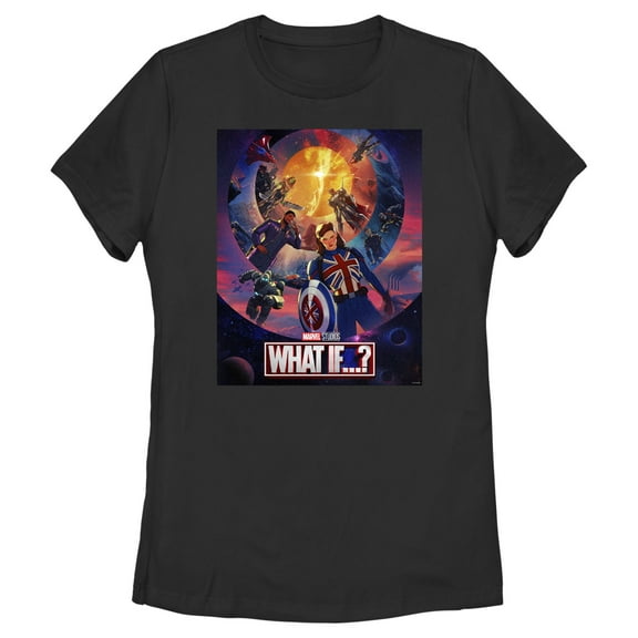 Women's Marvel What if…? Universe Poster Graphic Tee Black Medium