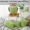 thumbnail image 3 of Corduroy Pillow Covers Striped Decorative Throw Pillow Covers Cushion Case with Hidden Zipper for Home Couch/Bedroom Decor, Soft Cozy Solid Rectangular, 2 Pieces (22"x22", Green), 3 of 8