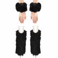 thumbnail image 2 of Prolriy Leg Warmers Y2K, Boot Cover Imitation Socks Shoe Cover Wrist Leg Cover Long Foot Cover Women Leg Warmers Fluffy and Slim Socks for Women Black, 2 of 4