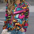 thumbnail image 2 of Abstract Oil Painting Womens Oversized Sweatshirts Hoodies Crewneck Casual Tops Comfy FallWinter Clothes 2024, 2 of 7