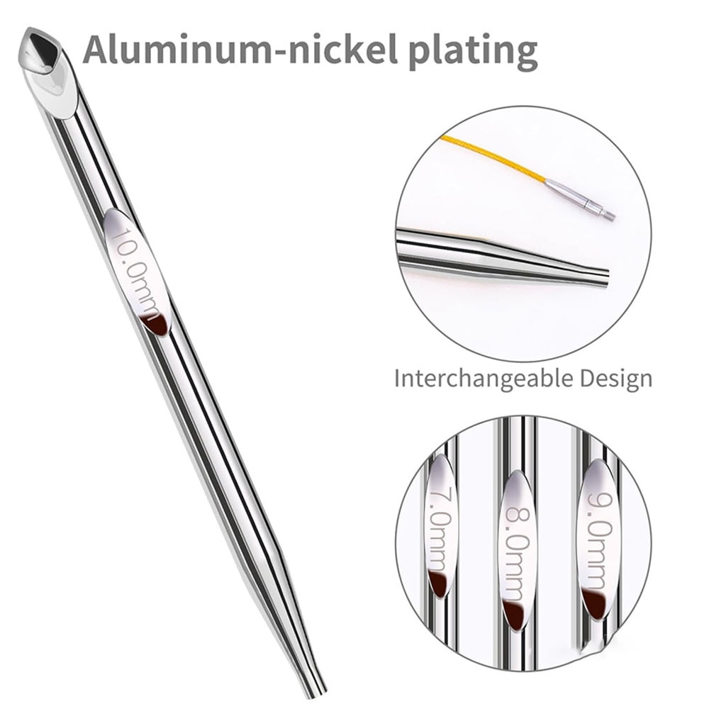 Tunisian Crochet Hook Set Interchangeable Crochet Hook 3-10.0mm Crochet Set