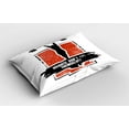 thumbnail image 2 of Ambesonne Fitness Pillow Sham 2 Pack, Bodybuilder Barbell, 26"x20", Red Black White, 2 of 3