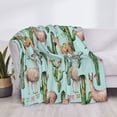 thumbnail image 4 of Throw Blanket for Couch, Alpaca llama cactus flag green Super Soft Fuzzy Comfy Warm Throw Blanket, Cuteness Lightweight Cozy Plush Flannel Blanket & Throws for Sofa and Bed All Season, 4 of 5