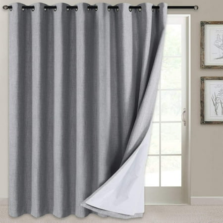 100 Blackout Patio Door Curtain Extra Wide Panels Sliding Glass Linen Textured Look Grommet Curtains 84 Inch Length X Beige Canada 100 Blackout Patio Door Curtain Extra, What Size Curtains For Sliding Glass Doors