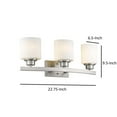 thumbnail image 5 of CHLOE Lighting AALIYAH Contemporary 3 Light Brushed Nickel Bath Vanity Light Opal White Glass 23" Wide, 5 of 6