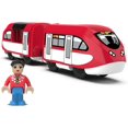 thumbnail image 1 of Red Motorized Train, Wooden Track, Battery Powered Train Toy for Toddlers, Magnetic Train Set, Electric Train for Kids 3 Years and Up, 1 of 4