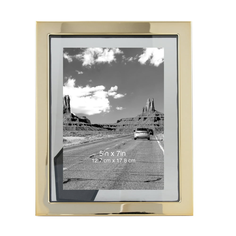 Better Homes & Gardens Brass 5x7" Gallery Profile Floating Photo Frame