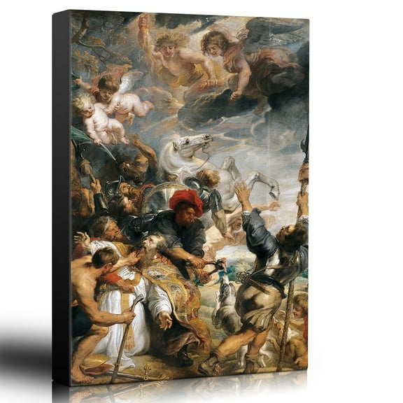 wall26 - Oil Painting of The Martyrdom of St. Livinus by Peter Paul Rubens - Baroque Style - Angels, Catholic, Christianity - Canvas Art Home Art - 16x24 inches