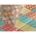 thumbnail image 4 of Ambesonne Kitchen Quilted Bedspread Set 3 Pcs, Flowers Dots Stripes, Queen Size, Coral Yellow Mint Green, 4 of 5