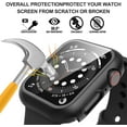 thumbnail image 4 of PINHEN 2 Pack Hard PC Case with Tempered Glass Screen Protector Compatible with Apple Watch Series 9 (2023) Series 8 Series 7 45mm, Ultra-Thin Scratch Resistant Cover for iWatch, Black+Clear, 4 of 8