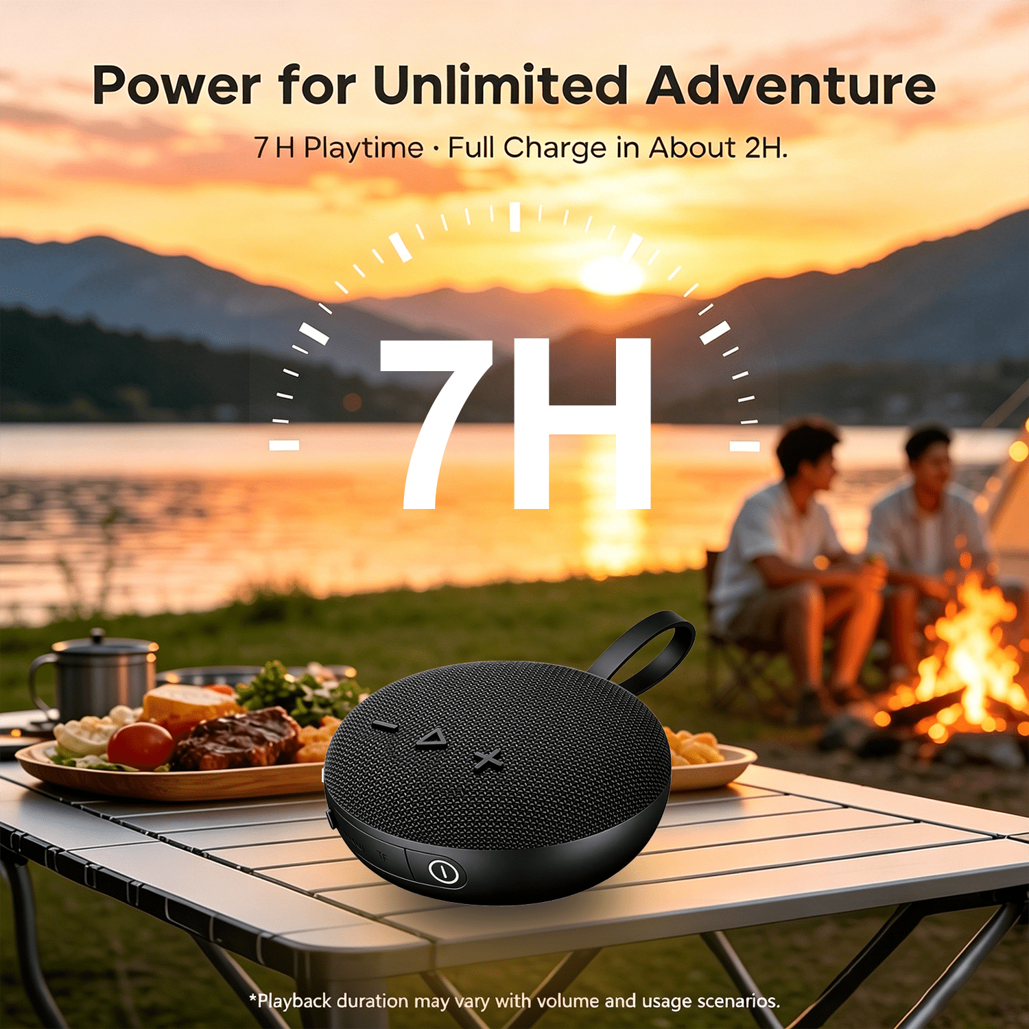 Portable Magnetic Mini Speakers, Wireless Bluetooth Speaker IPX6 Waterproof,TWS Pairing, Small Pocket Shower Speaker with Strap for Bike/Hiking/Golf/Home,Black