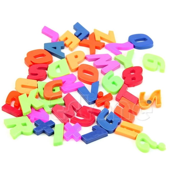 Jiibva 42pcs/set Magnets Teaching Alphabet Colorful Magnetic Fridge Letters Numbers