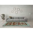 thumbnail image 3 of Ahgly Company Indoor Round Animal Light Blue Traditional Area Rugs, 4' Round, 3 of 4