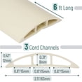 thumbnail image 2 of Bates- Floor Cord Cover, 6ft Cable Cover, Cord Cover Floor Cable Cover, Cord Protector, Cord Hider Floor, Extension Cord Cover, Cable Cover Floor, Cable Floor Cover, Cable Covers for Cords Cream 6 ft, 2 of 5