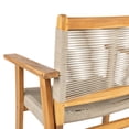 thumbnail image 4 of Christopher Knight Home 25” Wood Outdoor Counter Stool with Beige Rope Seat, Teak Finish, Set of 2, 4 of 12