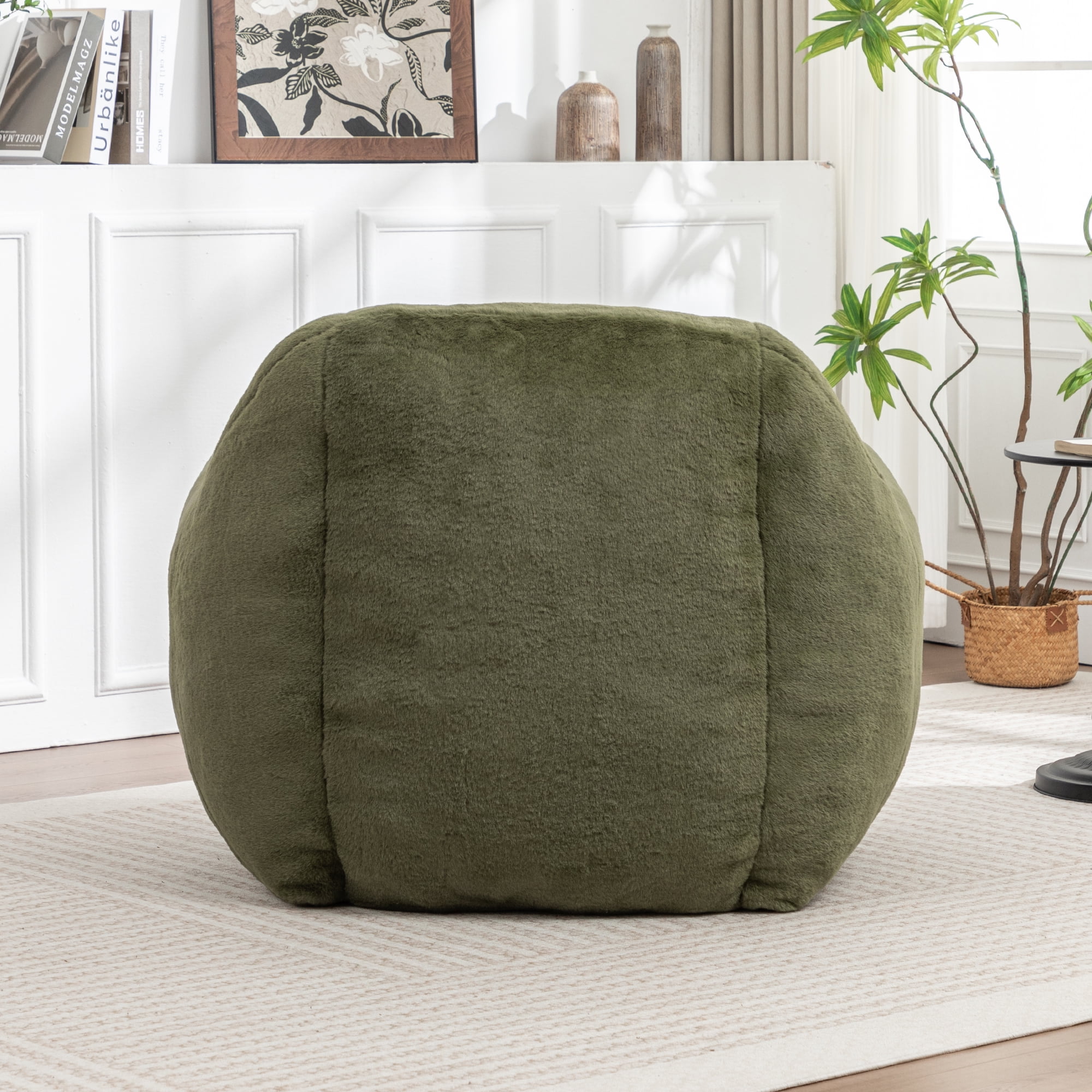 zyoiszvq 4ft Bean Bag Chair for Adults with Filling Memory Foam, Comfy Lazy Sofa Chair for Living Room, Bedroom, Apartment
