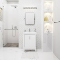 Water Creation Elise 24" Wood Single Bathroom Vanity in Pure White & Chrome