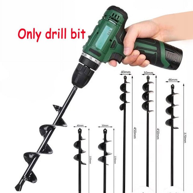 Juego de 5 brocas de barrena para plantar, broca de taladro en espiral para jardín de alta resistencia, herramienta para plantar plantas de lecho, universal para taladro inalámbrico
