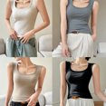 thumbnail image 3 of Beautyzll Womens Tank Tops Summer Sleeveless High Neck Ribbed Knit Slim Fitted Blouse Side Ruched Basic Tees Shirts S-XL, 3 of 8