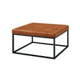 thumbnail image 3 of Partner Furniture Square Faux Leather Tufted Cocktail Ottoman in Orange Brown, 3 of 7