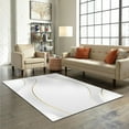 thumbnail image 2 of Modern Home Decor Art Indoor Large Rug, Minimalist Light Luxury White Gold Area Rug, Non-Slip Soft Low Pile Durable Floor Carpet For Living Room Dining Room Bedroom Entryway 1x2ft, 2 of 6