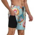 thumbnail image 2 of Kdxio Colorful Donut Print Men'S Swim Trunks With Compression Liner 7 Inch Inseam Quick Dry Swim Shorts, 2 of 7