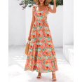thumbnail image 2 of Vestido de verano DOWERME casual con volantes fruncidos en forma de A y floral, 2 of 9