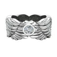 thumbnail image 4 of Angel Wings Wedding Band for Men Women Diamond Jewelry 14K White Gold 0.75 CTW, 4 of 5