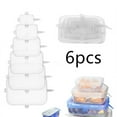 thumbnail image 3 of 6 Pcs Couvercles Frais Carrés en Silicone Couvercles Extensibles Réutilisables pour Poêle Bol, 3 of 4