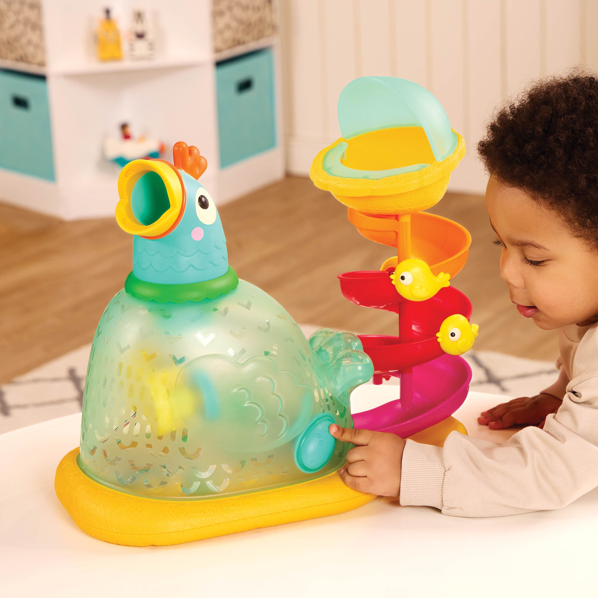 Battat Pop-A-Doodle-Doo Chicken Ball Popper with Music Lights, Baby and Toddler Toys