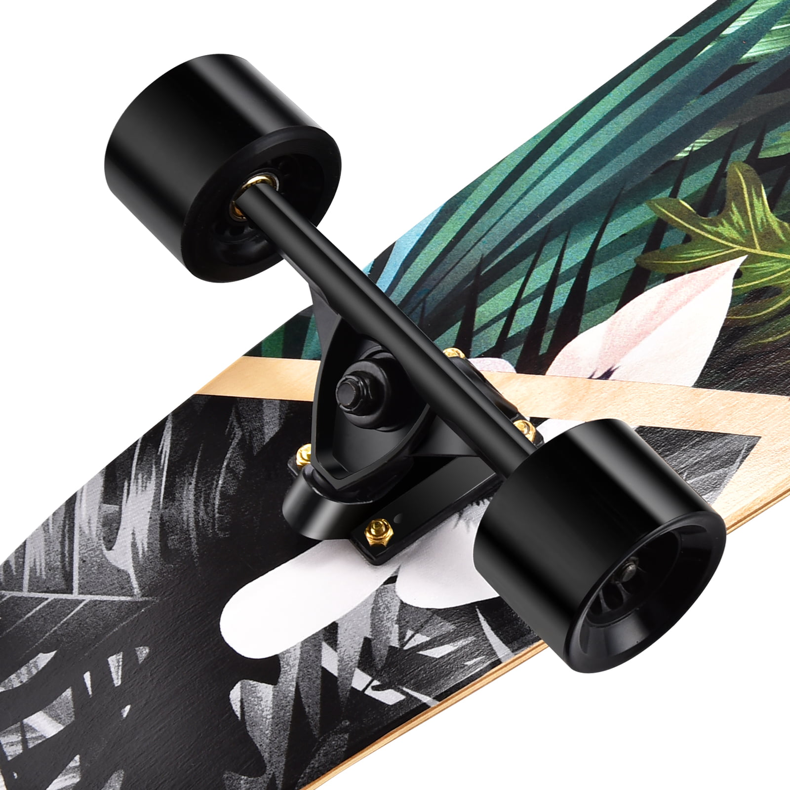 42 Inch Longboard Skateboard Complete Cruiser,The Original Artisan Maple  Skateboard Cruiser for Cruising, Carving, Free-Style and Downhill（Jungle）