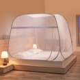 thumbnail image 3 of Mosquiteras plegables de verano, sin instalación, tienda de campaña yurta mongola con cremallera inferior, tienda de redes de malla de alambre de acero integrada, 3 of 5