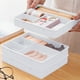 thumbnail image 4 of Organizador de Escritorio Apilable de 4 Compartimentos, Grueso y Resistente, Caja de Plástico para Guardar Artículos de Papelería y Pequeños Objetos, Clasificación Ordenada para Un Espacio de Trabajo, 4 of 6