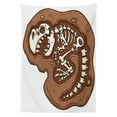 thumbnail image 3 of Ambesonne Dinosaur Tablecloth Rectangular Table Cover, T-Rex Fossil in Ground, 60"x84", Brown White, 3 of 4