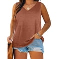 thumbnail image 2 of BUIGTTKLOP Plus Size Tank Tops for Women Plain Sleeveless Shirts Casual V Neck Blouses Loose Fitting Tunic Tops, 2 of 6