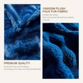 thumbnail image 3 of 1000GSM Faux Rabbit Fur Throw Blanket, Super Heavy Warm Cozy Blankets for Couch Bed Sofa, Bubble Plush Fuzzy Elegant Soft Reversible Mink Blanket for Living Room Bedroom, Navy Blue, 3 of 14