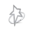 thumbnail image 1 of Shiny Star Cubic Zirconia Ring Sterling Silver 925, 1 of 3