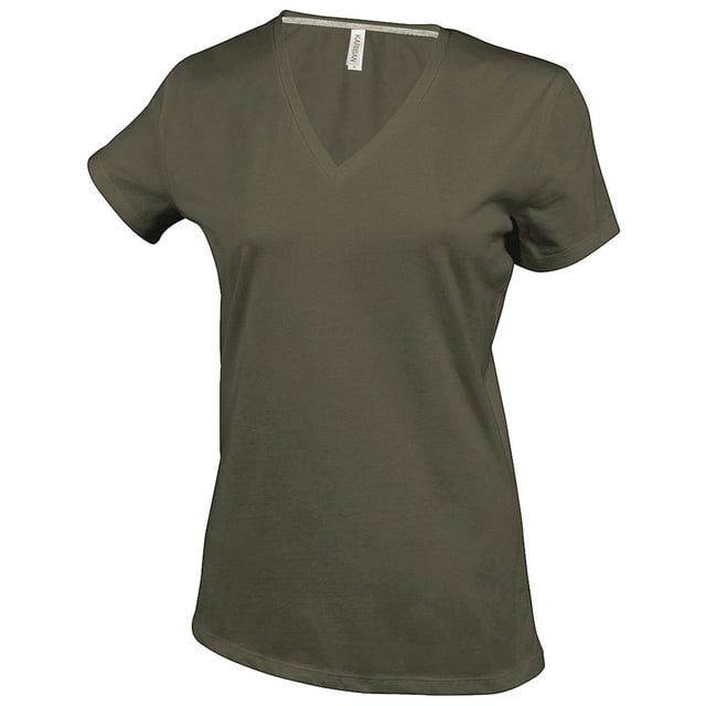 Kariban T-Shirt à Manches Courtes Col en V pour Femmes