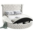thumbnail image 2 of Meridian Furniture Luxus Cream Velvet Full Bed, 2 of 12
