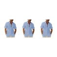 thumbnail image 2 of Sonducket Senderismo Estilo casual Camisa con botones para hombres Niños Verano Fiesta en la piscina Tops Ropa de trabajo diario Ropa Azul claro Type1 NO1, 2 of 6