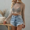 thumbnail image 3 of WEAIXIMIUNG Chemises de Maternité pour le Travail Grande Taille Dames Tricot Manches Amples Col Rond Haut Court Ajouré, 3 of 6