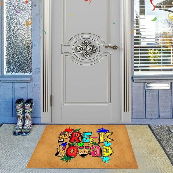 Back To School Home Decor Door Mat Bathroom Welcome Floor Door Mat Floor Mat Happy First Day Of School Floor Mat PRE K MAT Polyester Carpet,A,Polyester