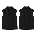 thumbnail image 4 of LNWUY Women's Wrinkle Free Sleeveless Button Down Shirts Blouses Solid Color Business Casual Loose Tank Tops for Work Black M, 4 of 7