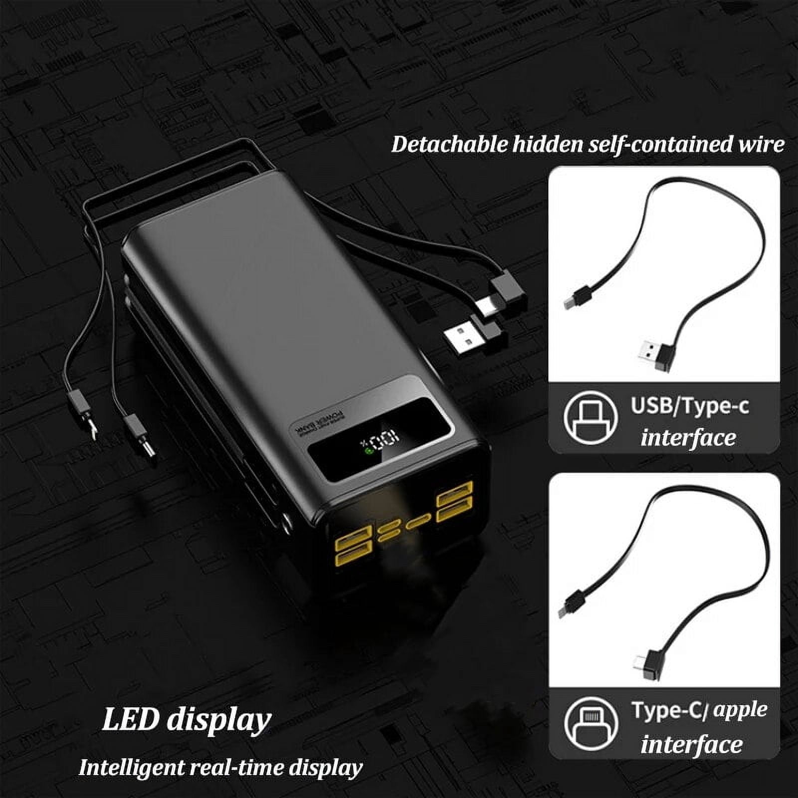 Finew Portable Charger 60000 mAh 120W Super Fast Charger Outdoor Camping Live Power Bank,Power Station LED Display External Battery Pack,Compatible with Iphone & Android Cell Phone