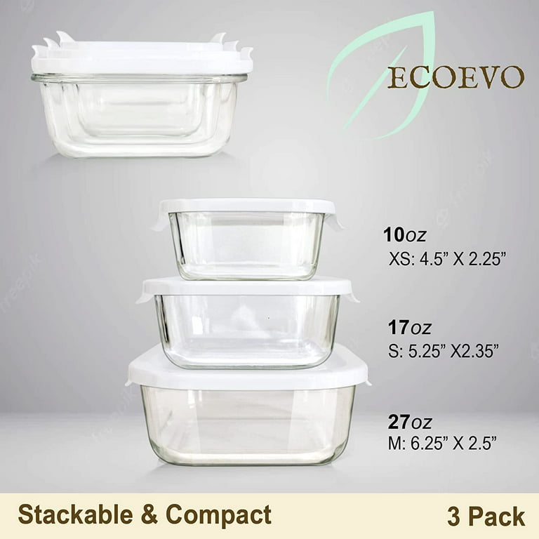 Glass Food Storage Containers Set, Large Size Glass Containers with Lids, BPA-Free Locking Lids, 100% Leak Proof Glass Meal Prep Containers, Freezer