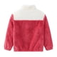 thumbnail image 2 of Gibobby Chamarra niñaNiños pequeños, niñas, niños, informal, con cremallera, empalme, chaqueta de lana, abrigo, manga larga, ropa de abrigo gruesa, traje(Rojo, 12-18 Meses), 2 of 4