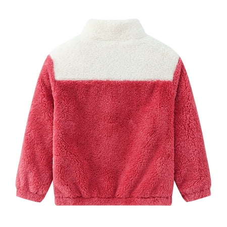 

Cathalem Boys Winter Jacket Size Medium Toddler Kids Girls Boys Casual Zip Up Splicing Fleece Jacket Coat Long Sleeve Carboy Coat Outerwear Red 18-24 Months